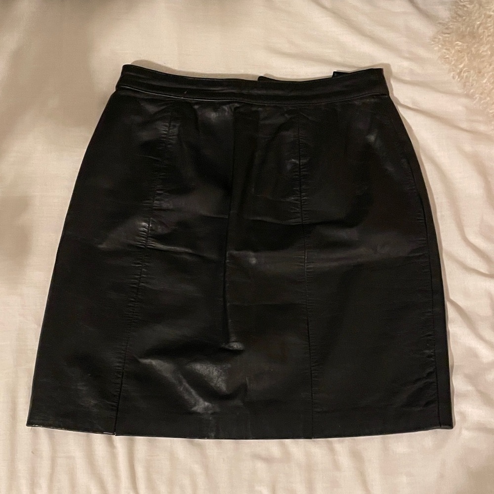 Vintage Black Leather Skirt
